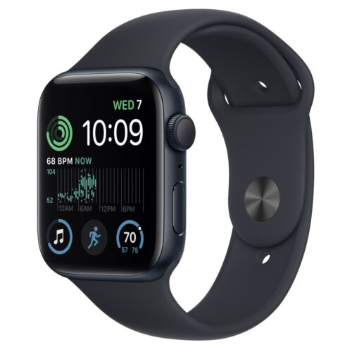 SE 2 Apple Watch SE 2 44 мм (алюминиевый корпус, Черные, спортивный силиконовый ремешок)