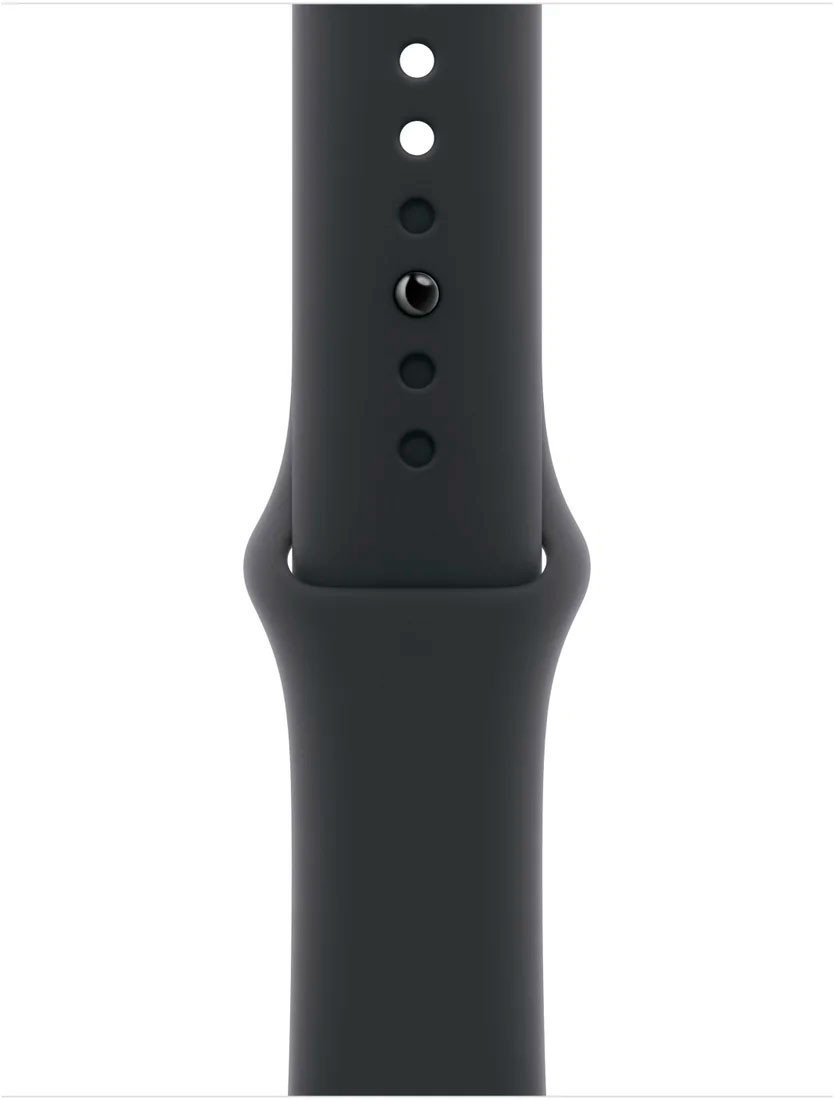 Apple Watch Series 10 42 мм (алюминиевый корпус, серебристый/черный, спортивный силиконовый ремешок) — изображение 3