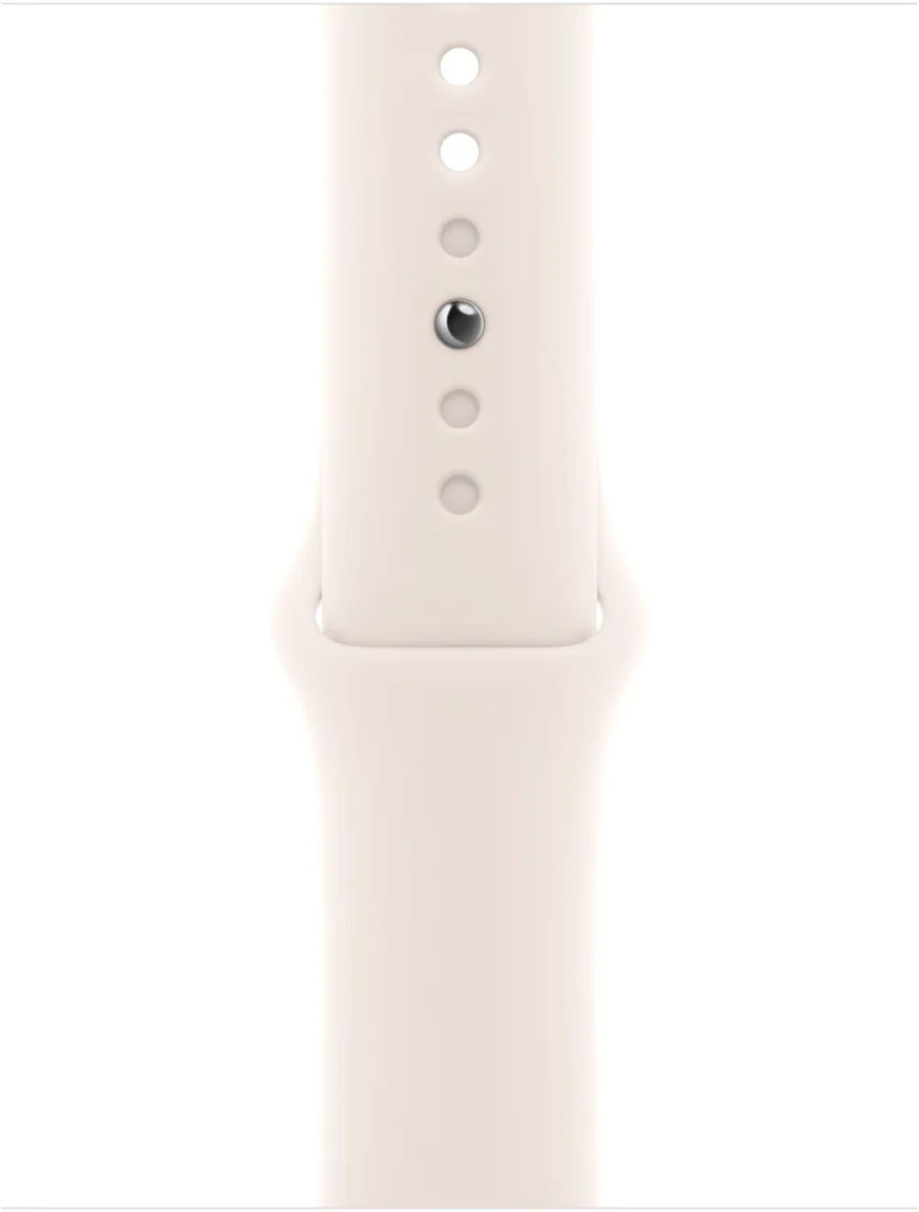 Apple Watch Series 10 46 мм (алюминиевый корпус, розовое золото/звездный свет, спортивный силиконовый ремешок) — изображение 3