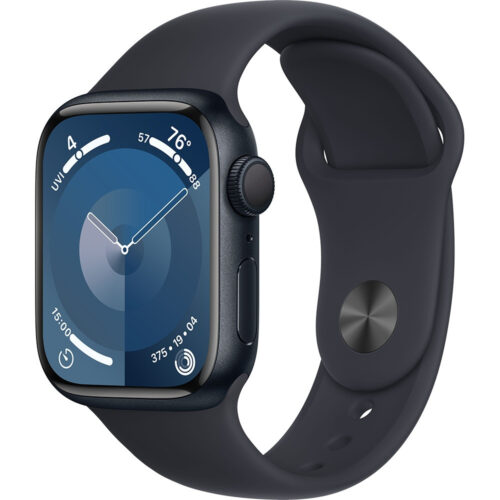Series 9 Apple Watch Series 9 41 мм (алюминиевый корпус, полуночный/полуночный, спортивный силиконовый ремешок S/M)