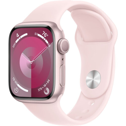 Series 9 Apple Watch Series 9 41 мм (алюминиевый корпус, розовый/розовый, спортивный силиконовый ремешок M/L)