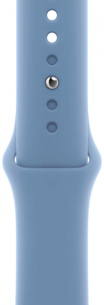 Apple Watch Series 9 41 мм (алюминиевый корпус, серебристый/зимний синий, спортивный силиконовый ремешок S/M) — изображение 3