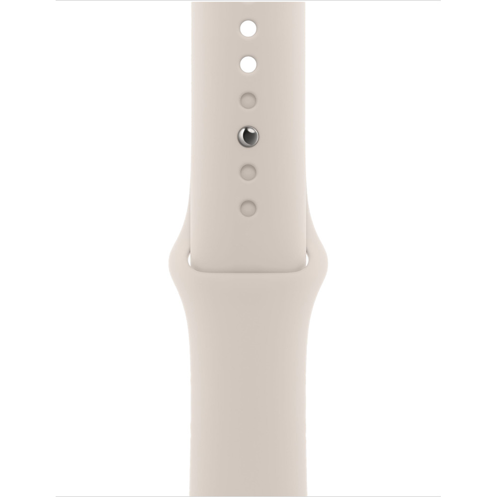 Apple Watch Series 9 41 мм (алюминиевый корпус, звездный свет/звездный свет, спортивный силиконовый ремешок S/M) — изображение 3