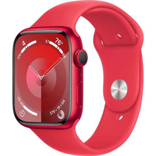 Умные часы Apple Watch Series 9 45 мм (алюминиевый корпус, красный/красный, спортивный силиконовый ремешок M/L)
