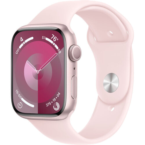 Series 9 Apple Watch Series 9 45 мм (алюминиевый корпус, розовый/розовый, спортивный силиконовый ремешок M/L)