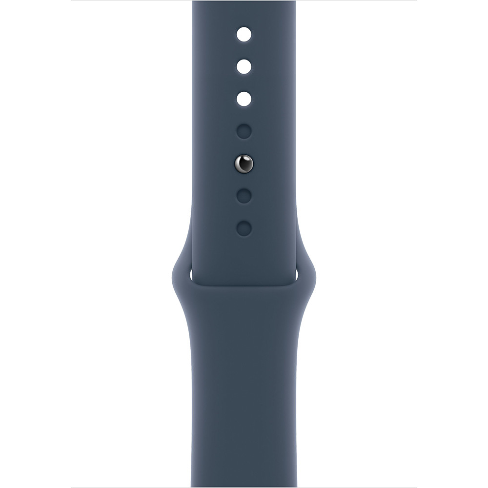 Apple Watch Series 9 45 мм (алюминиевый корпус, серебристый/грозовой синий, спортивный силиконовый ремешок S/M) — изображение 3