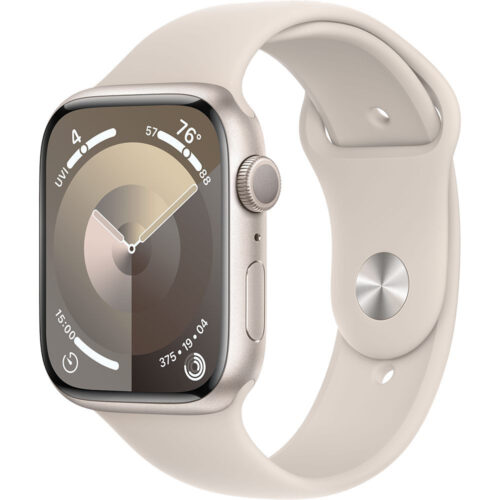 Умные часы Apple Watch Series 9 41 мм (алюминиевый корпус, звездный свет/звездный свет, спортивный силиконовый ремешок S/M)