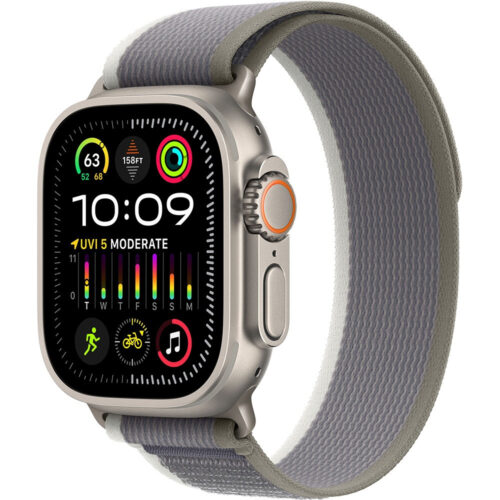 Ultra 2 Apple Watch Ultra 2 LTE 49 мм (титановый корпус, титановый/серо-зеленый, нейлоновый ремешок размера S/M)