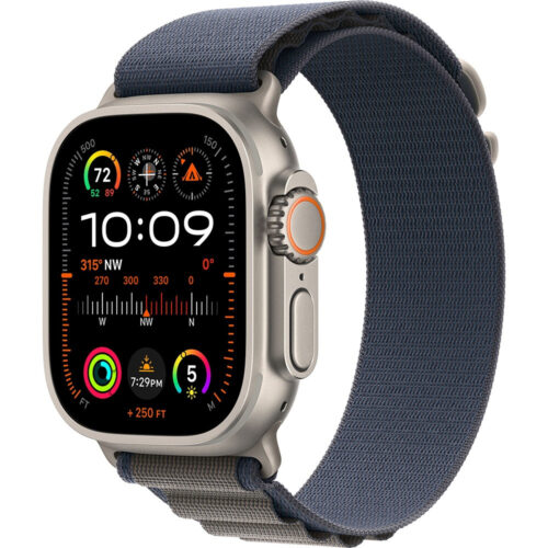 Ultra 2 Apple Watch Ultra 2 LTE 49 мм (титановый корпус, титановый/синий, текстильный ремешок размера L)