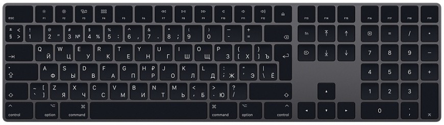Apple Magic Keyboard с цифровой панелью (серый космос)