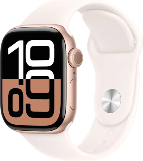 Series 10 Apple Watch Series 10 42 мм (алюминиевый корпус, розовое золото/легкие румяна, спортивный силиконовый ремешок)
