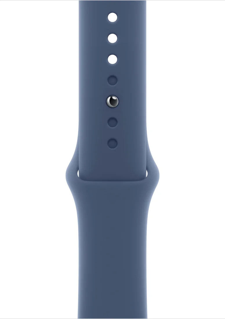 Apple Watch Series 10 46 мм (алюминиевый корпус, серебристый/синий, спортивный силиконовый ремешок) — изображение 3