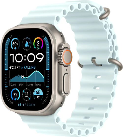 Ultra 2 Apple Watch Ultra 2 LTE 49 мм (титановый корпус, титановый/светло-голубой, ремешок из эластомера)