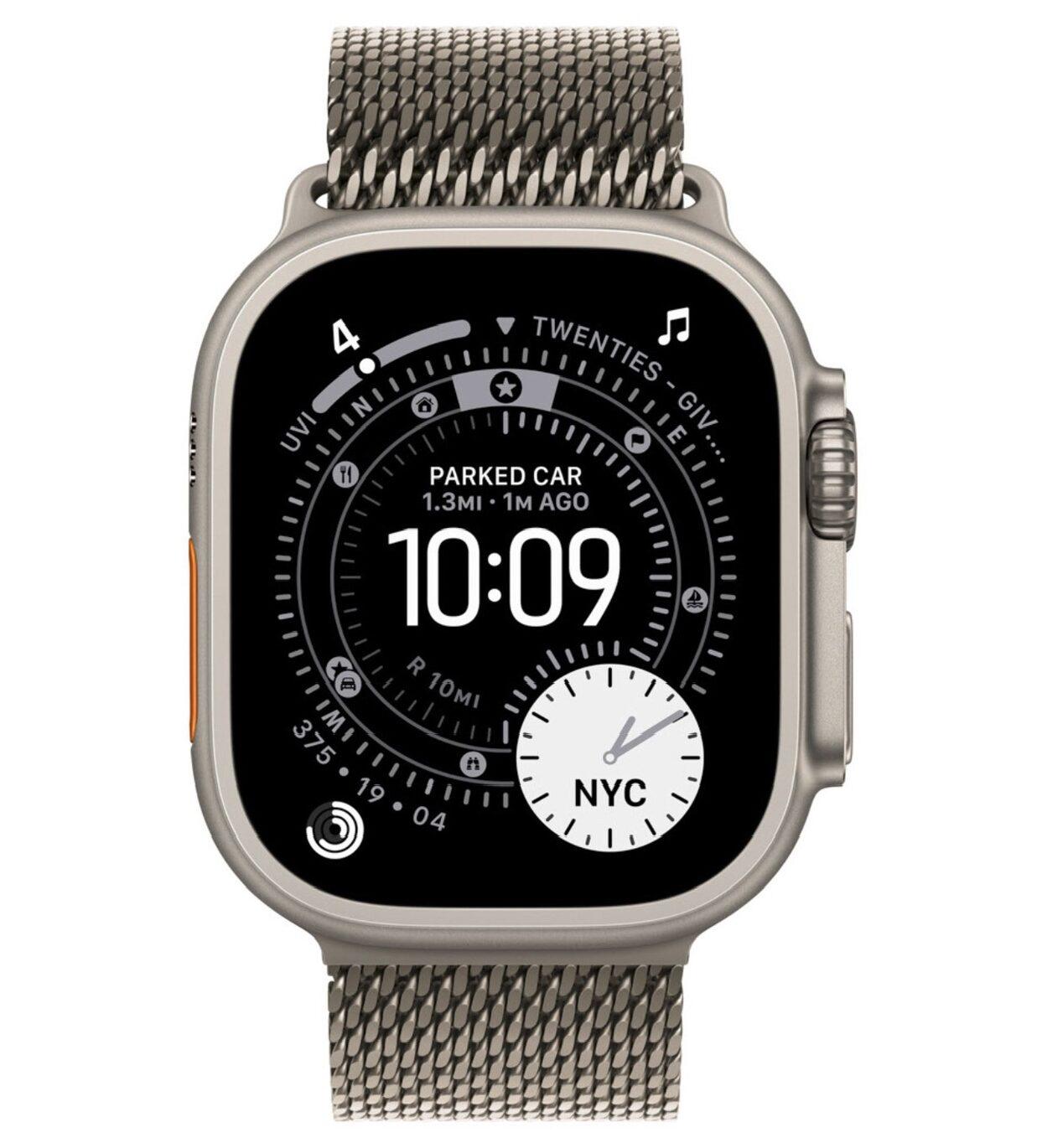 Умные часы Apple Watch Ultra 3 49 мм (титановый корпус, природный, миланская петля) размер L