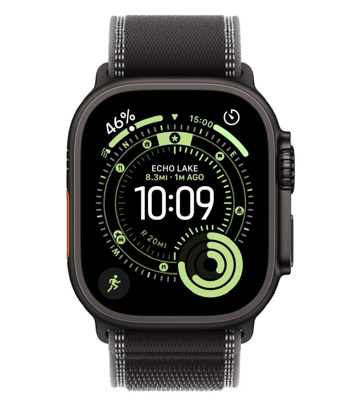 Умные часы Apple Watch Ultra 3 49 мм (титановый корпус, черный/черный нейлоновый ремешок) размер M/L