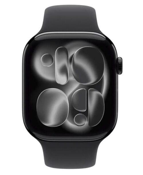 Apple Watch Series 11 42 мм (алюминиевый корпус, черный/черный, спортивный силиконовый M/L) MEQU4