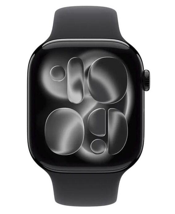 Apple Watch Series 11 42 мм (алюминиевый корпус, черный/черный, спортивный силиконовый M/L) MEQU4
