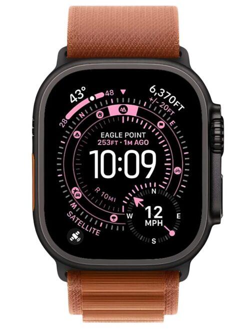 Apple Watch Ultra 3 49 мм (титановый корпус, черный/терракота, текстильный ремешок) размер M