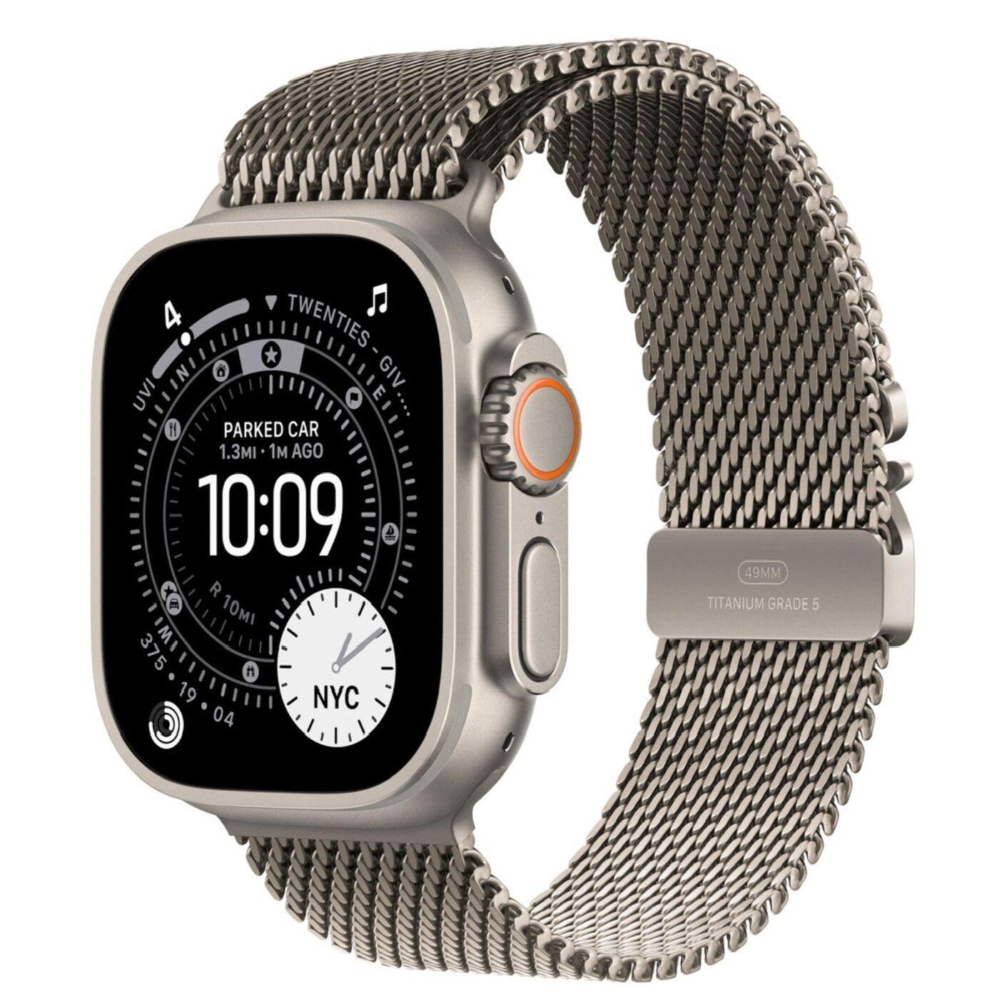 Умные часы Apple Watch Ultra 3 49 мм (титановый корпус, природный, миланская петля) размер L — изображение 3