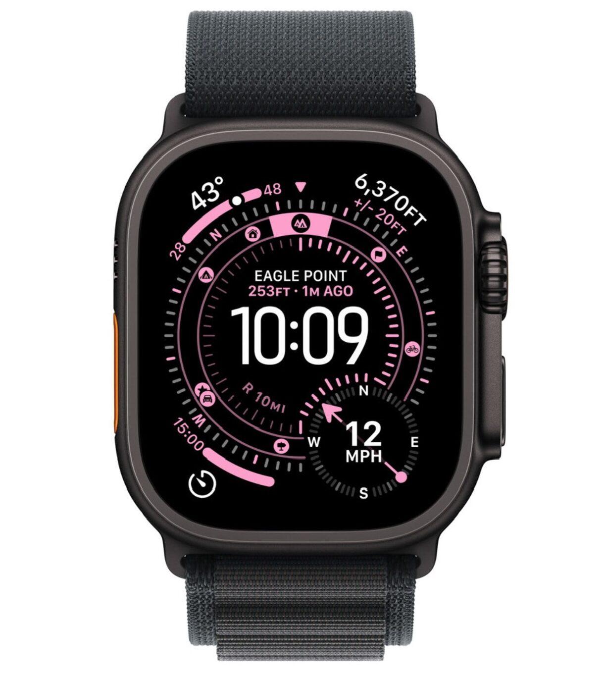 Умные часы Apple Watch Ultra 3 49 мм (титановый корпус, черный, текстильный ремешок) размер L