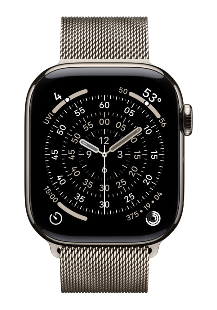 Apple Watch Series 11 42 мм (корпус из титана цвета «Natural»/ миланский браслет цвета «Natural») без LTE MF8P4