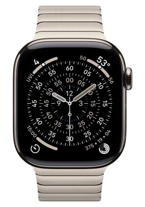 Apple Watch Series 11 46 мм (корпус из титана цвета «Natural»/ браслет Link из нержавеющей стали цвета «Natural») MXMF3
