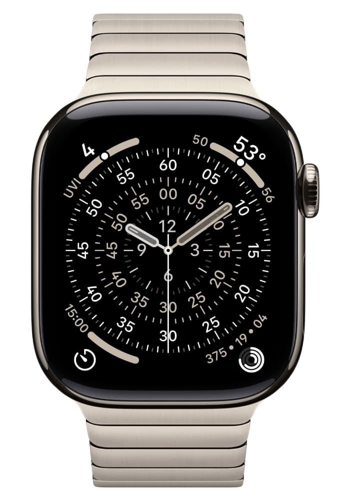 Apple Watch Series 11 46 мм (корпус из титана цвета «Natural»/ браслет Link из нержавеющей стали цвета «Natural») без LTE MXMF3