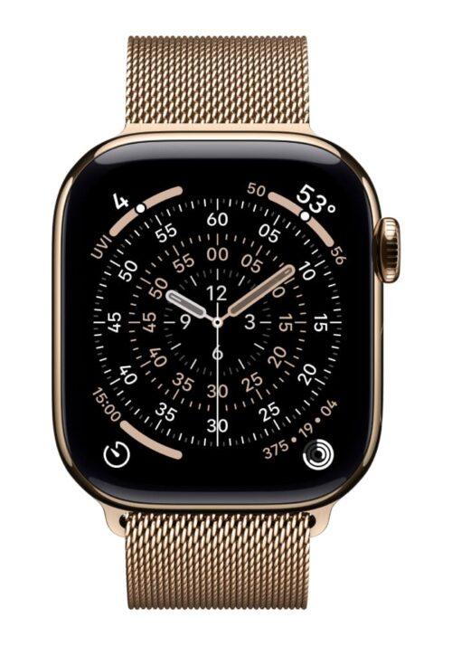Apple Watch Series 11 LTE 46 мм (титановый корпус, золотистый/золотистый, миланская петля M/L) MFD84